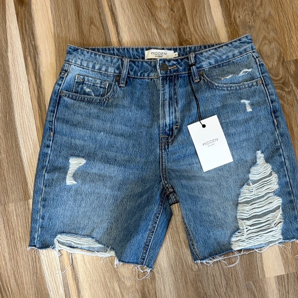 Hidden Women's Distressed Blue Denim Jean Shorts